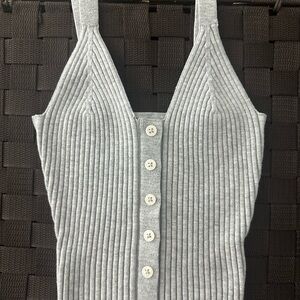 Aerie Gray Ribbed Tank Top